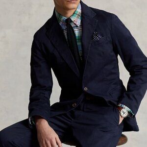 NWT Polo Ralph Lauren Navy Unconstructed Tailored Chino Men's Jacket Size XL